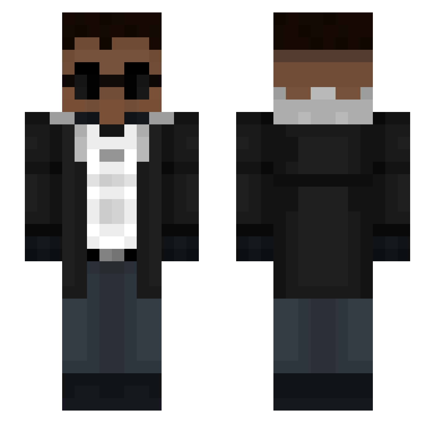 zSweat Minecraft skin, front and back view