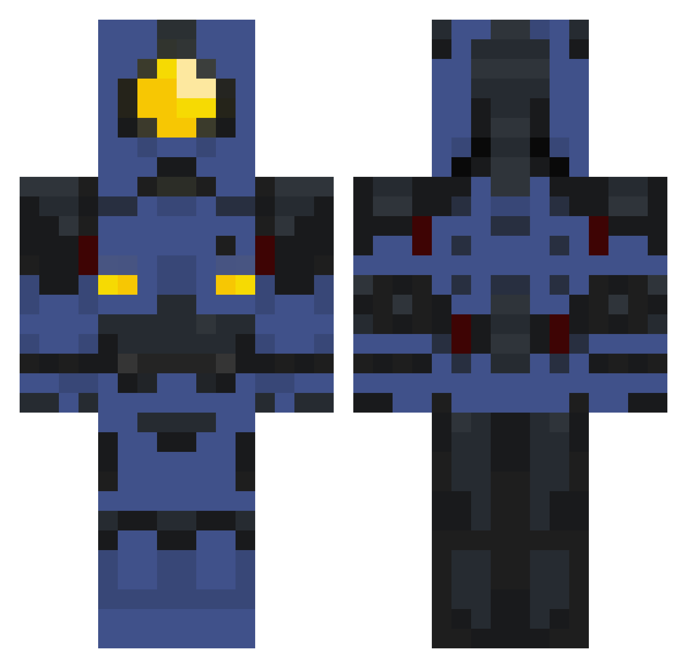 Camis777 Minecraft skin, front and back view
