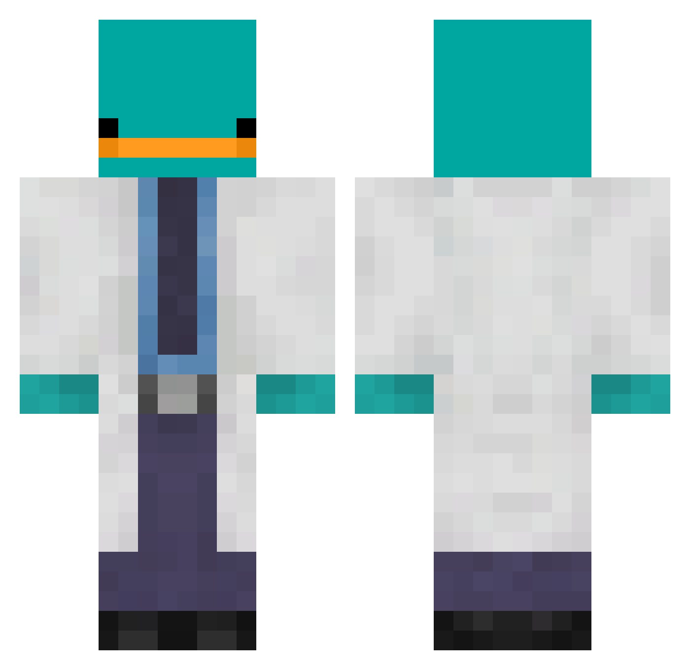 Yetinio_PL Minecraft skin, front and back view