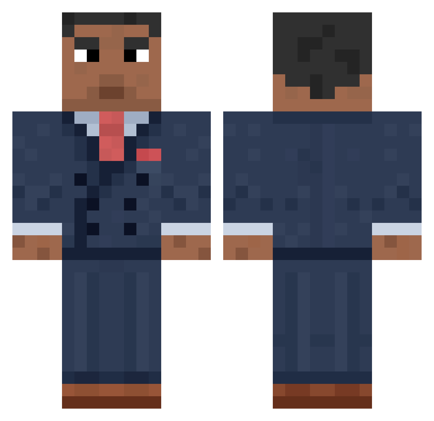 Notyon Minecraft skin, front and back view