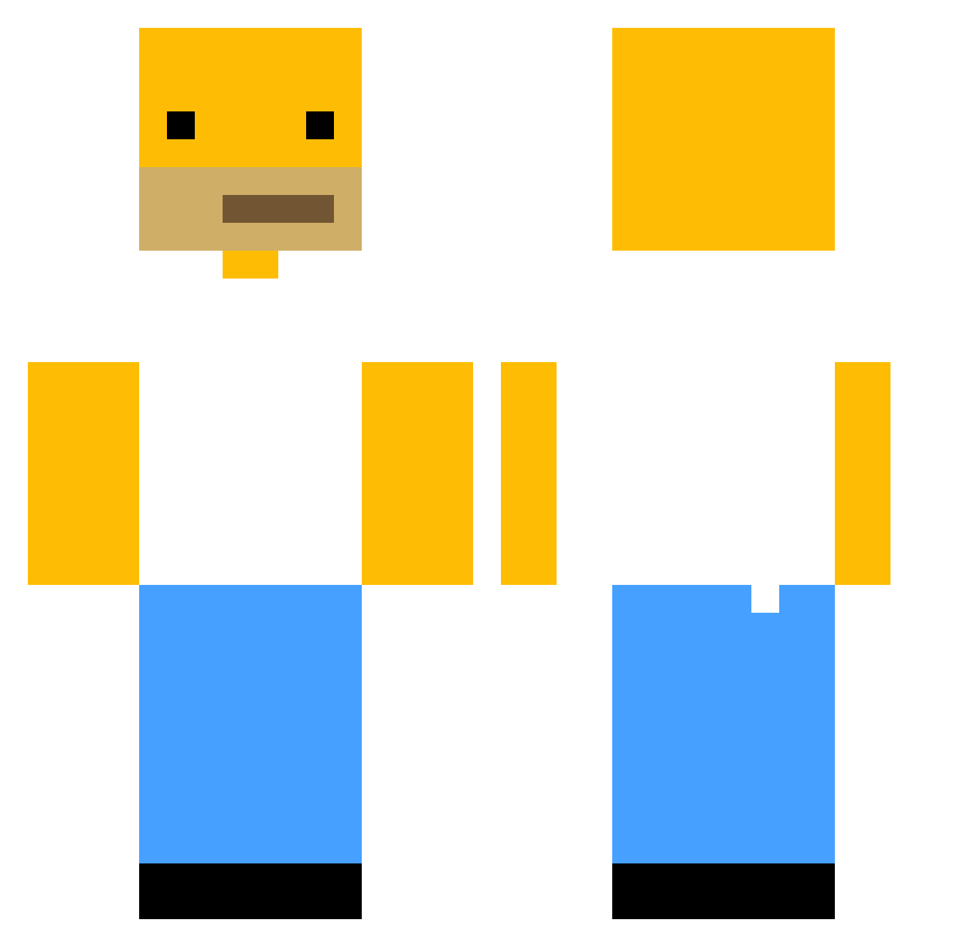 ImM4n1c Minecraft skin, front and back view