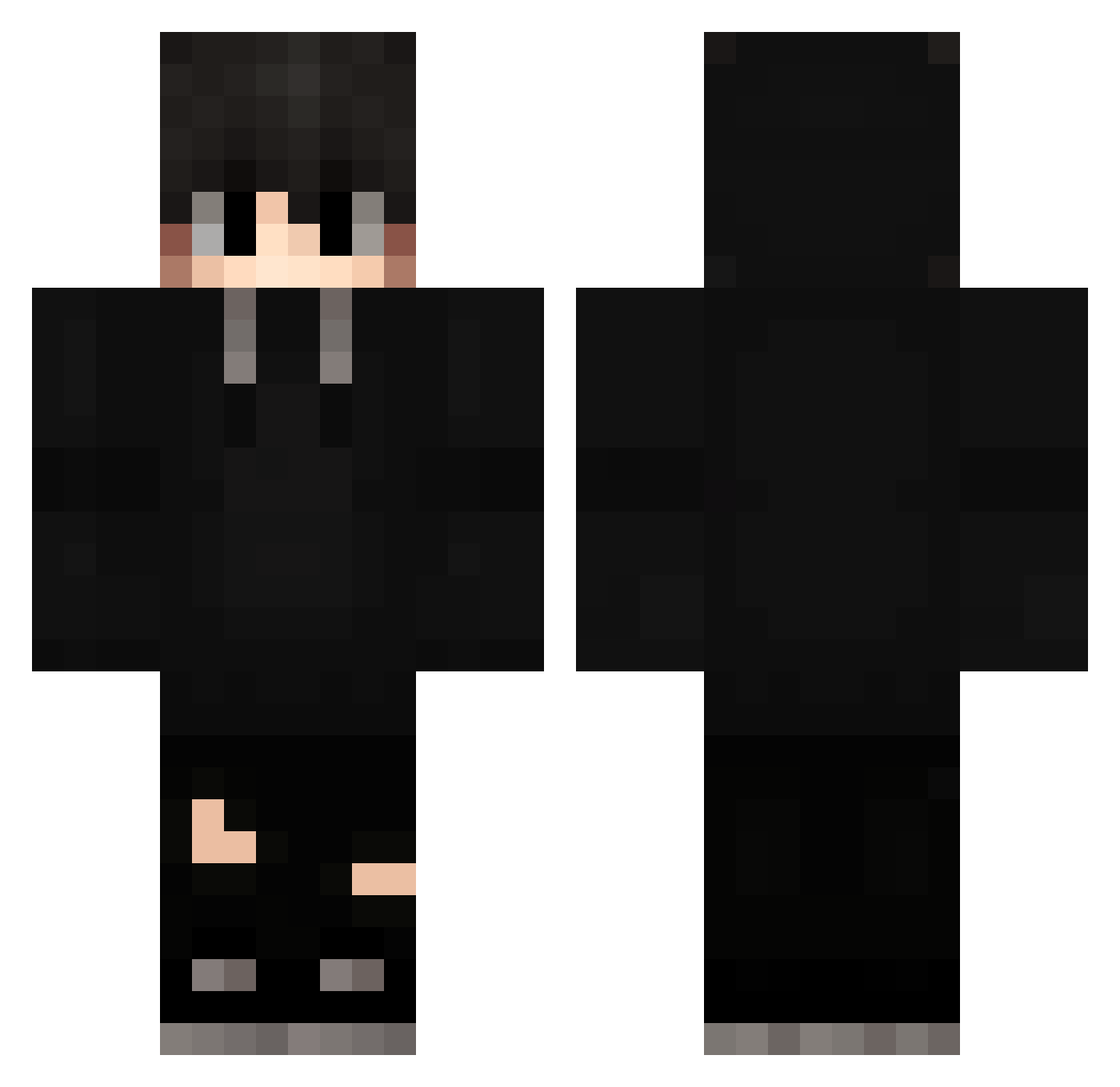 UhOhStinkyHa Minecraft skin, front and back view