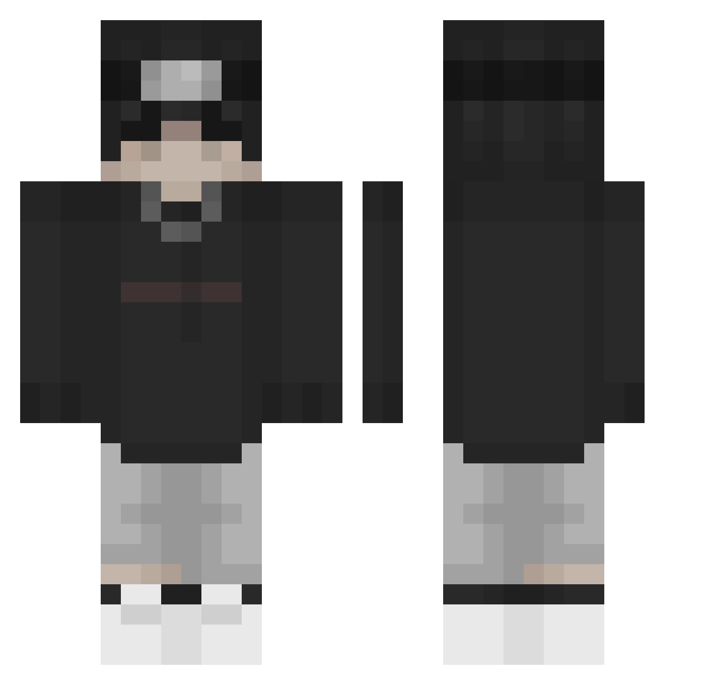 dichastra Minecraft skin, front and back view