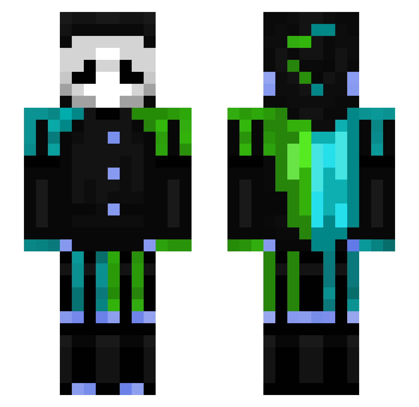 TidzisNotCool Minecraft skin, front and back view