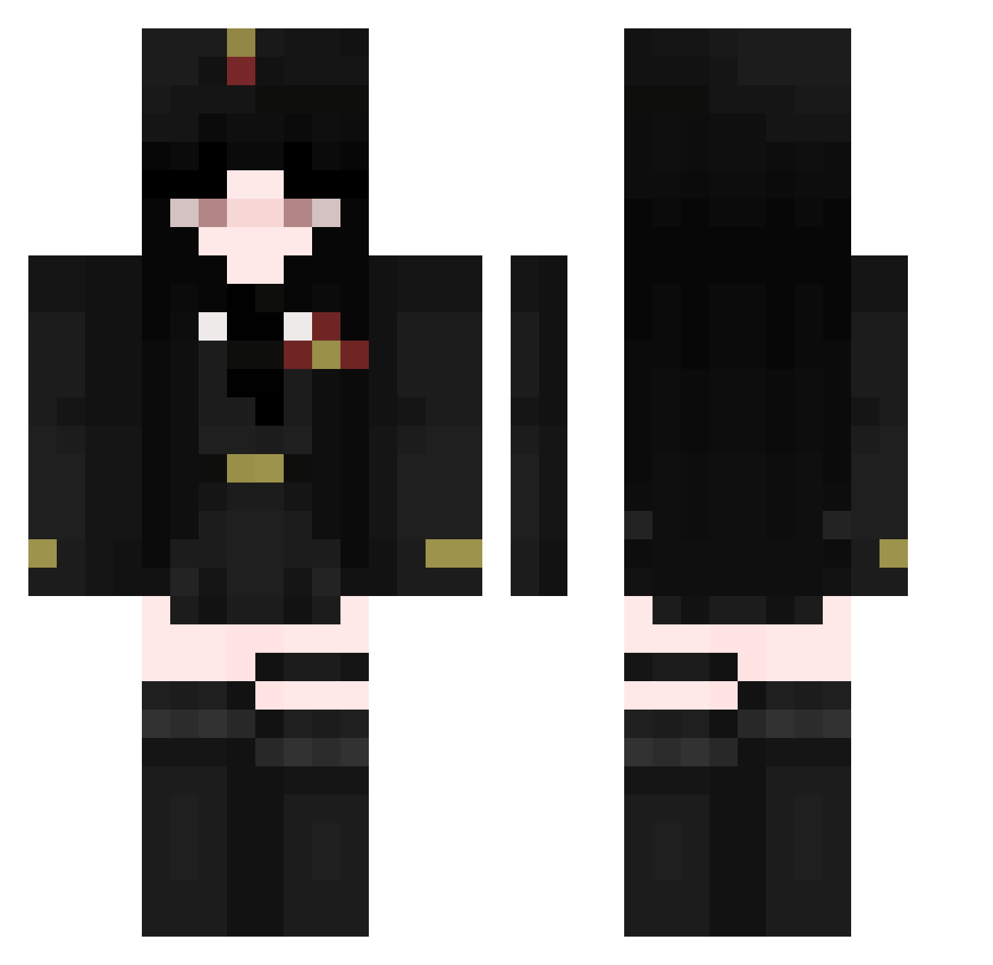 FroggyJulcia Minecraft skin, front and back view