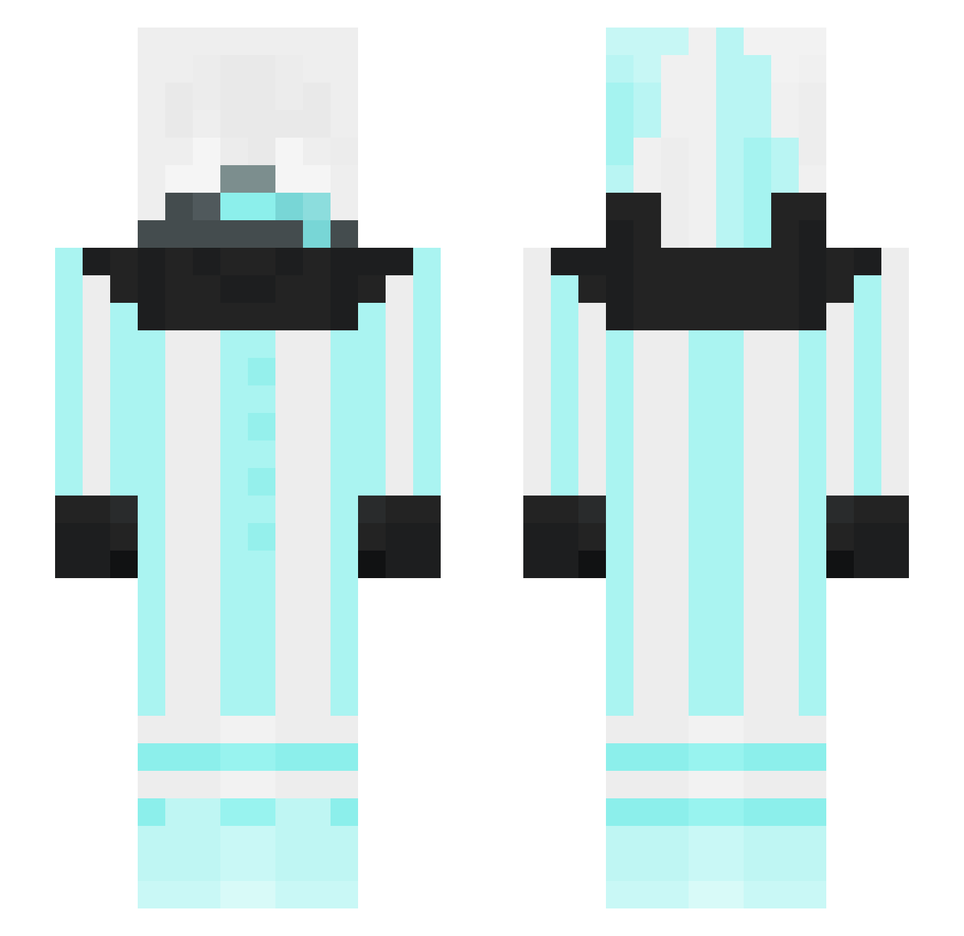 tickless Minecraft skin, front and back view