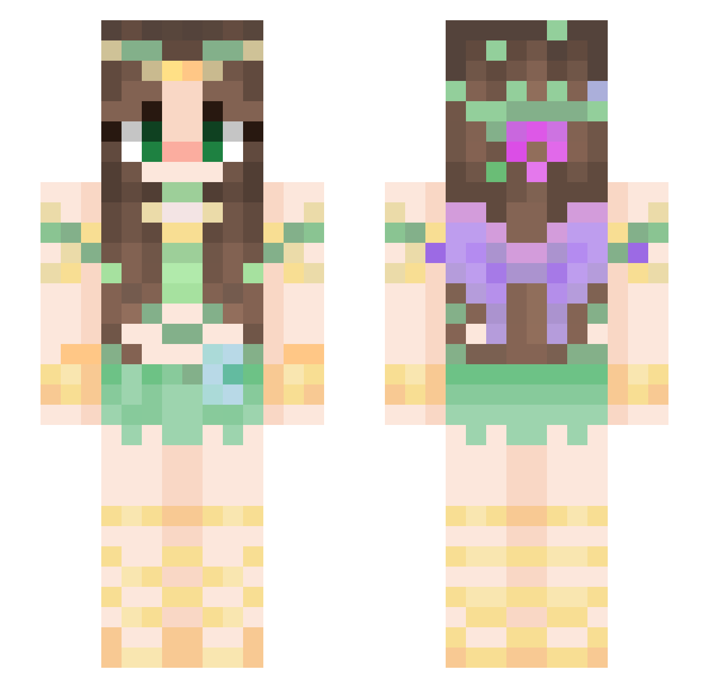 wennab129 Minecraft skin, front and back view