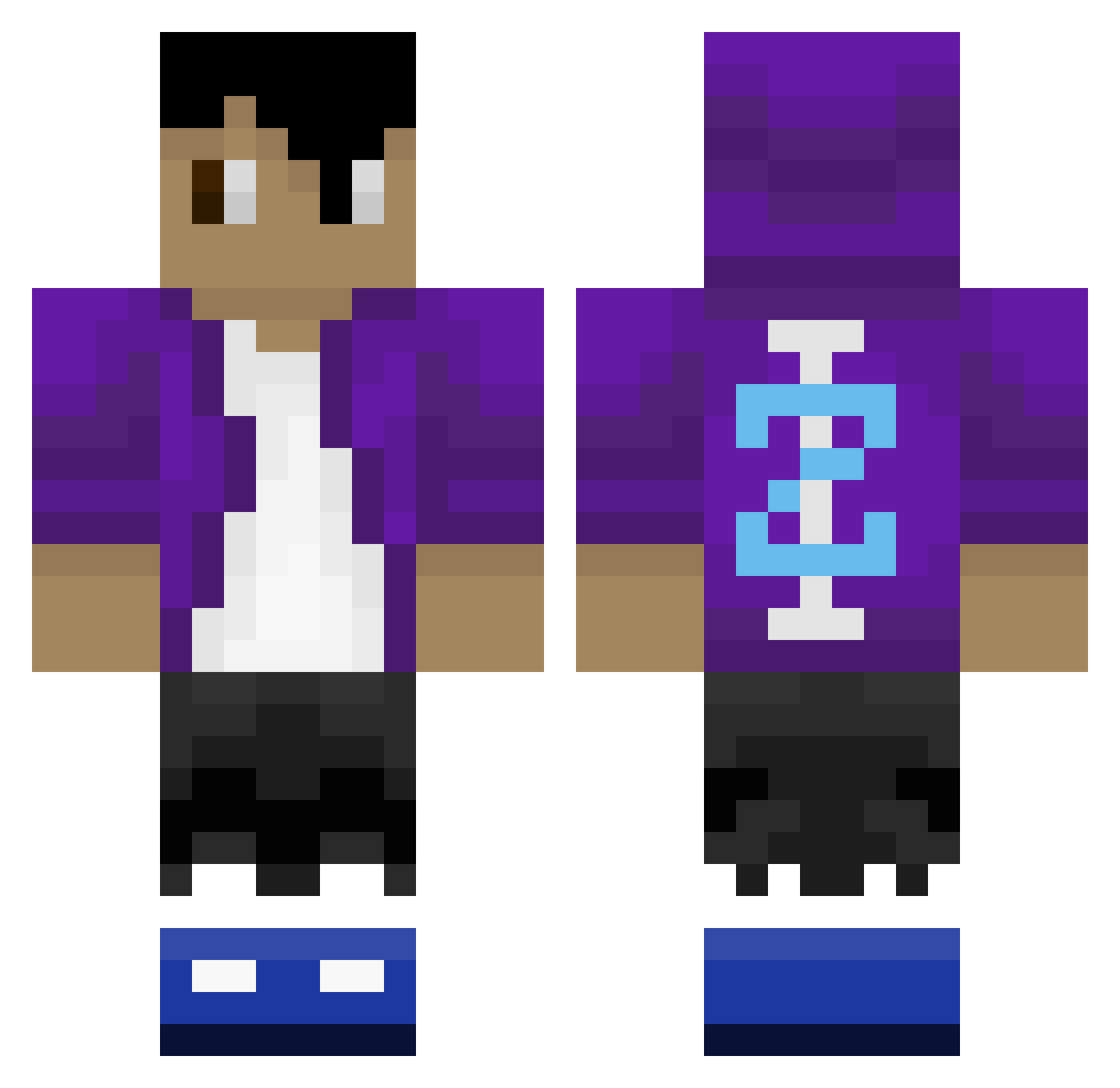 ZombyInstinct Minecraft skin, front and back view
