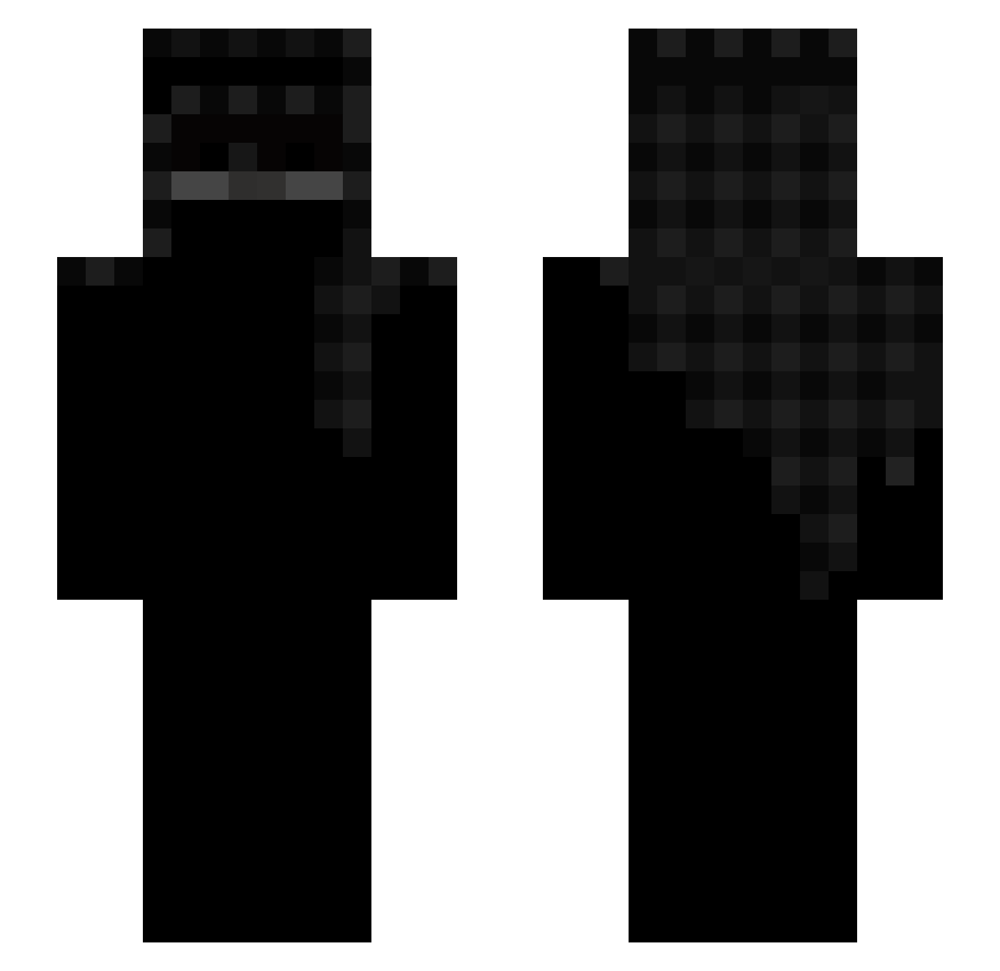 Posseder Minecraft skin, front and back view