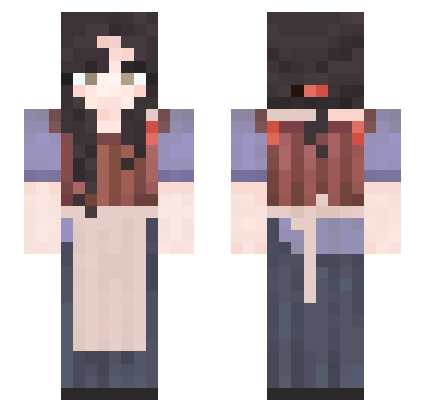 Chrysopoetic Minecraft skin, front and back view