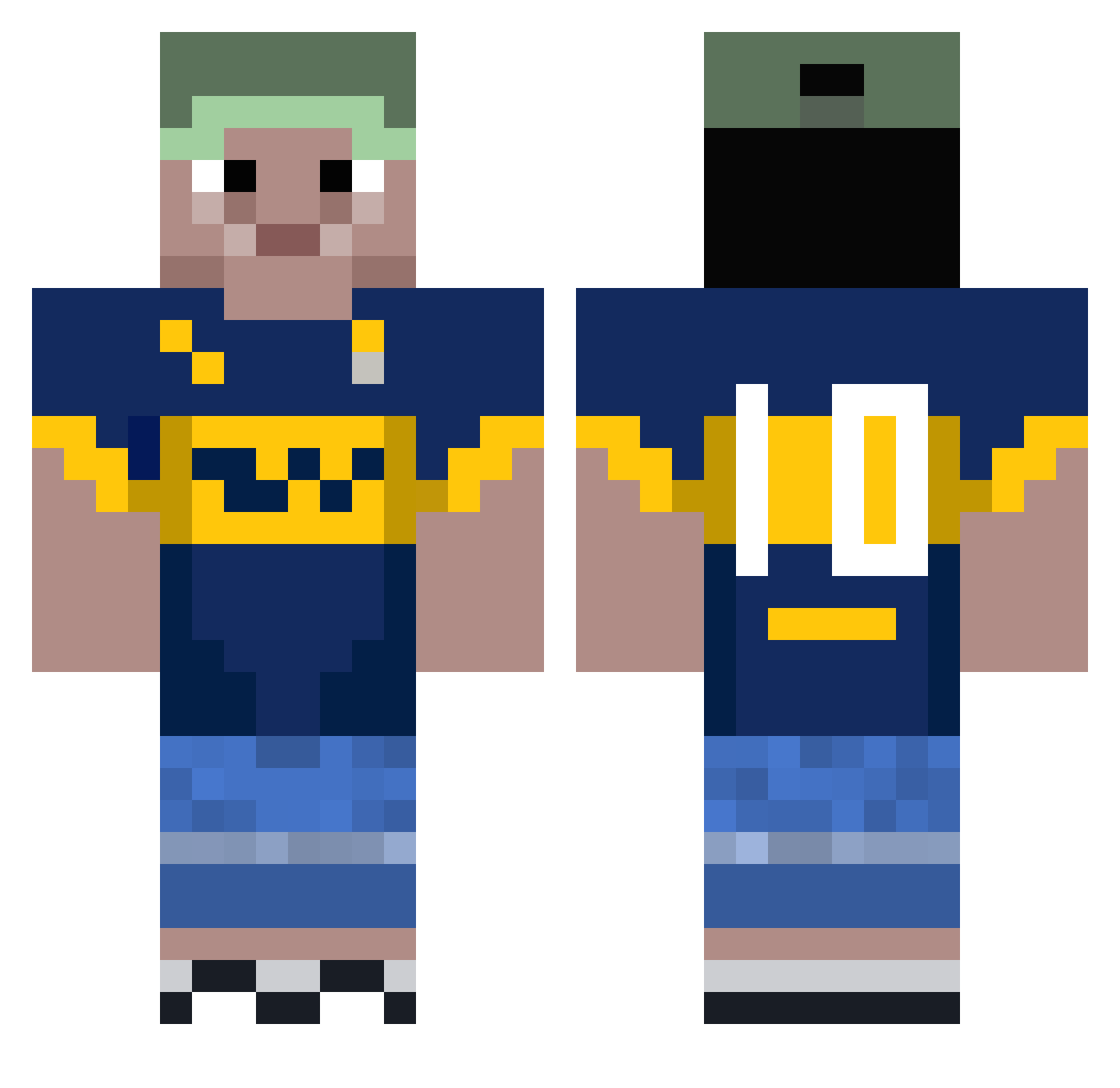 Sangredel9 Minecraft skin, front and back view