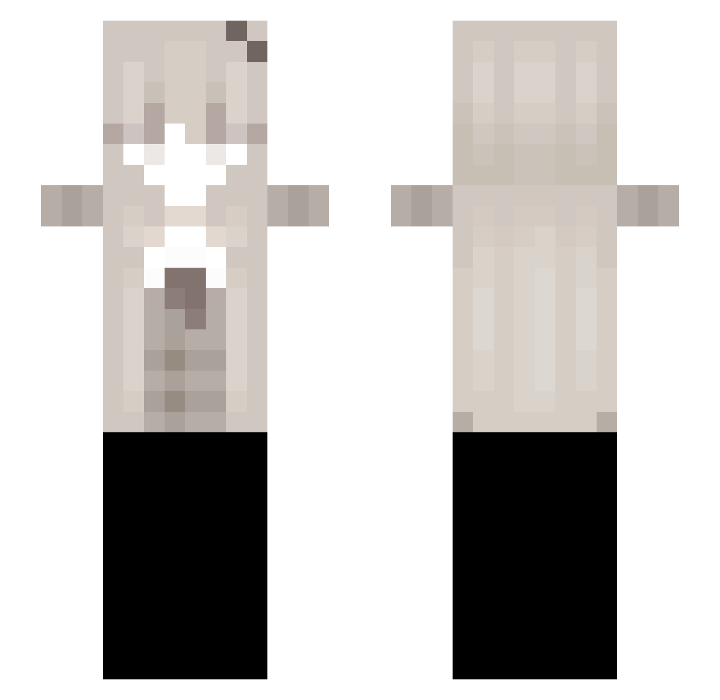 Tsunuma Minecraft skin, front and back view