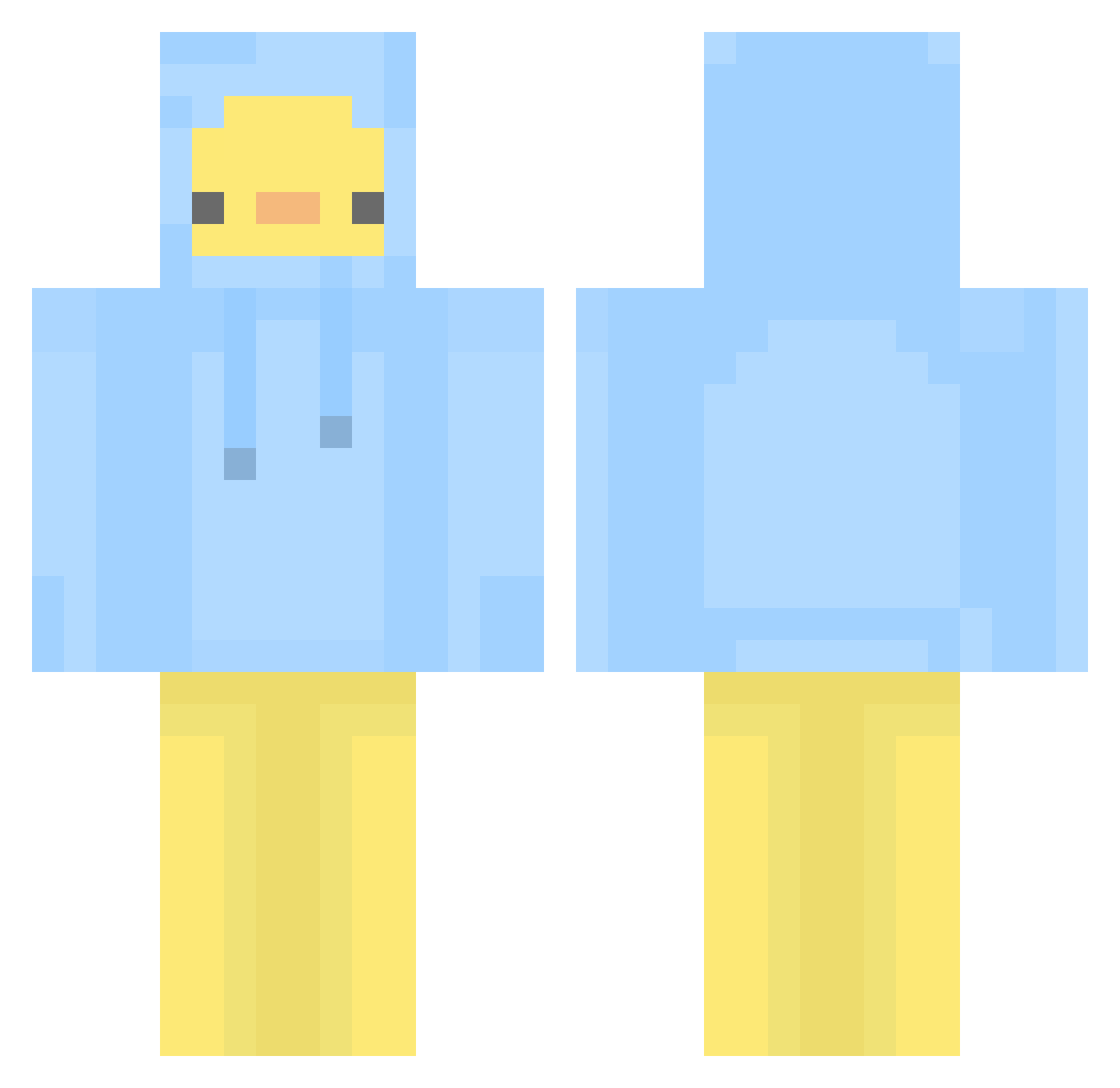 birdie Minecraft skin, front and back view