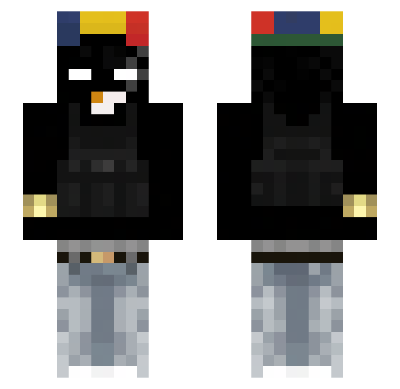 zyxhkkj Minecraft skin, front and back view