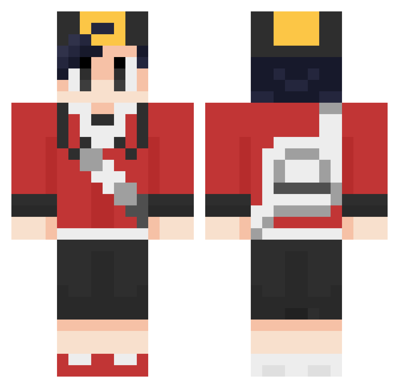 NJPeh Minecraft skin, front and back view