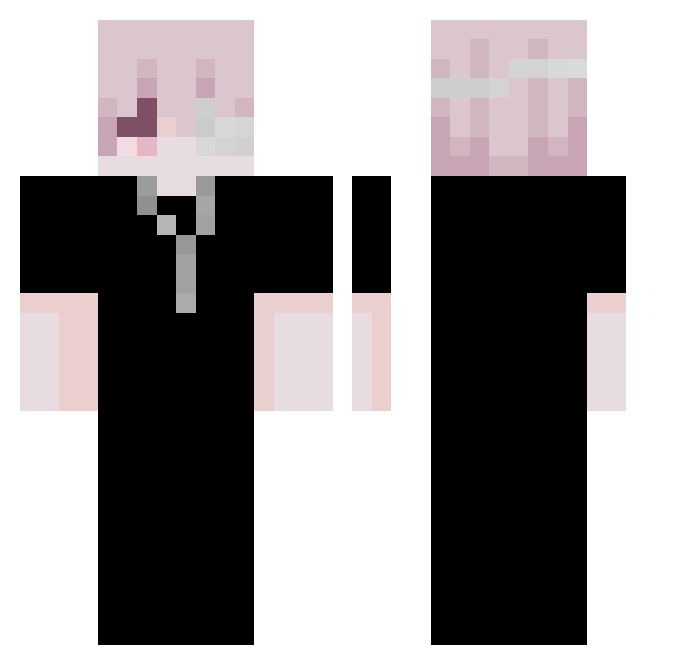 0J4Y0 Minecraft skin, front and back view