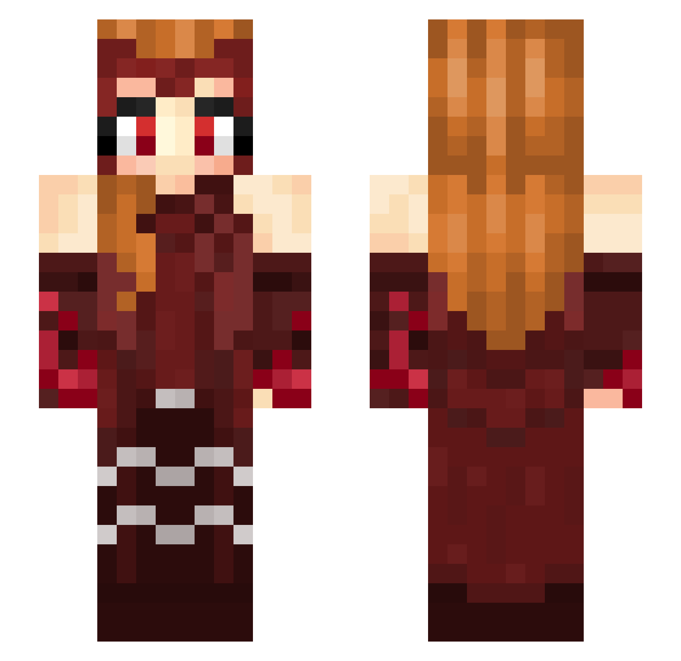 twicecharts Minecraft skin, front and back view