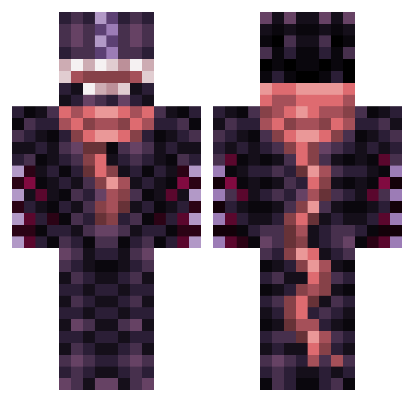 Bl1ck6122 Minecraft skin, front and back view