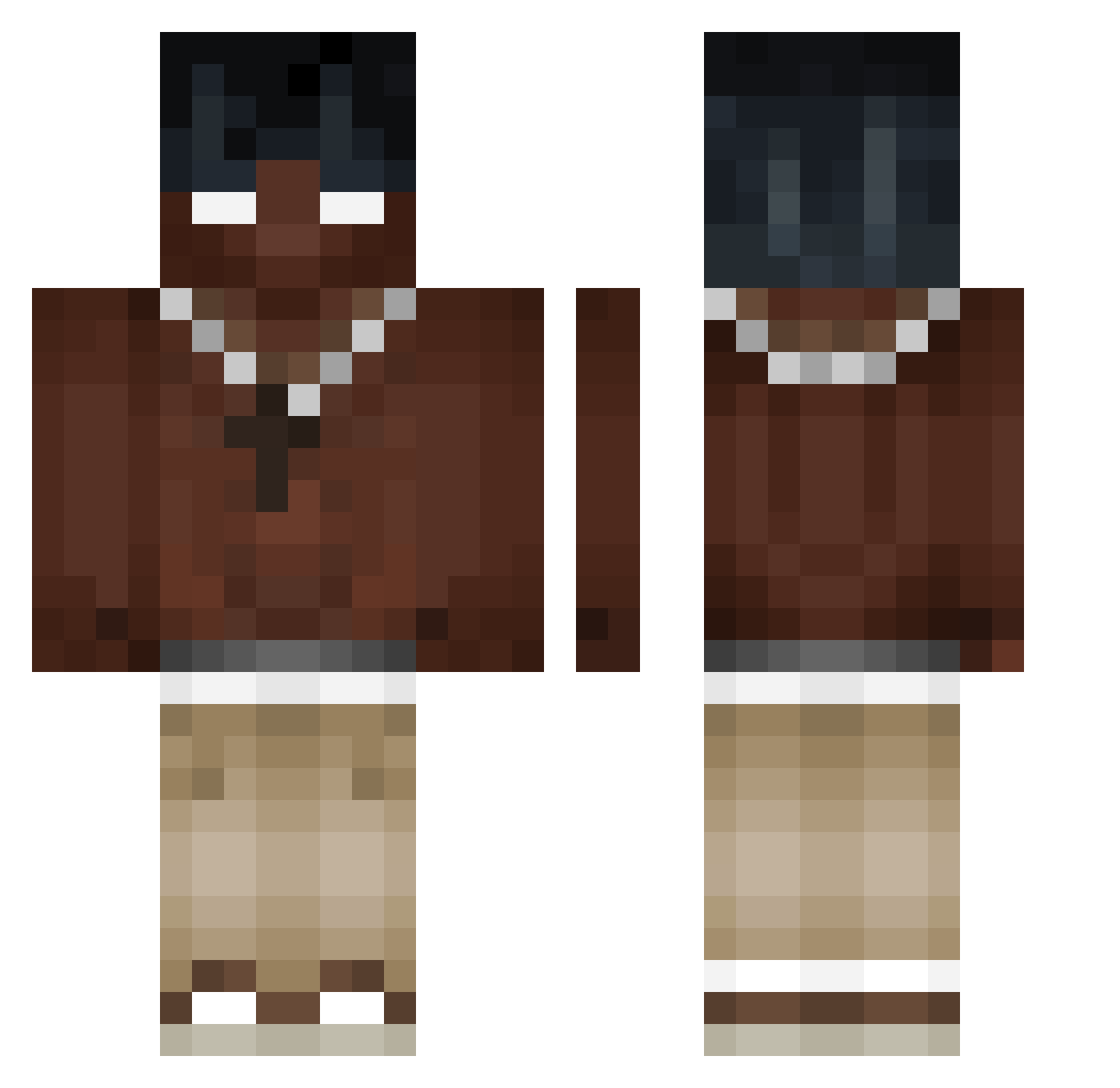 Kalyote Minecraft skin, front and back view