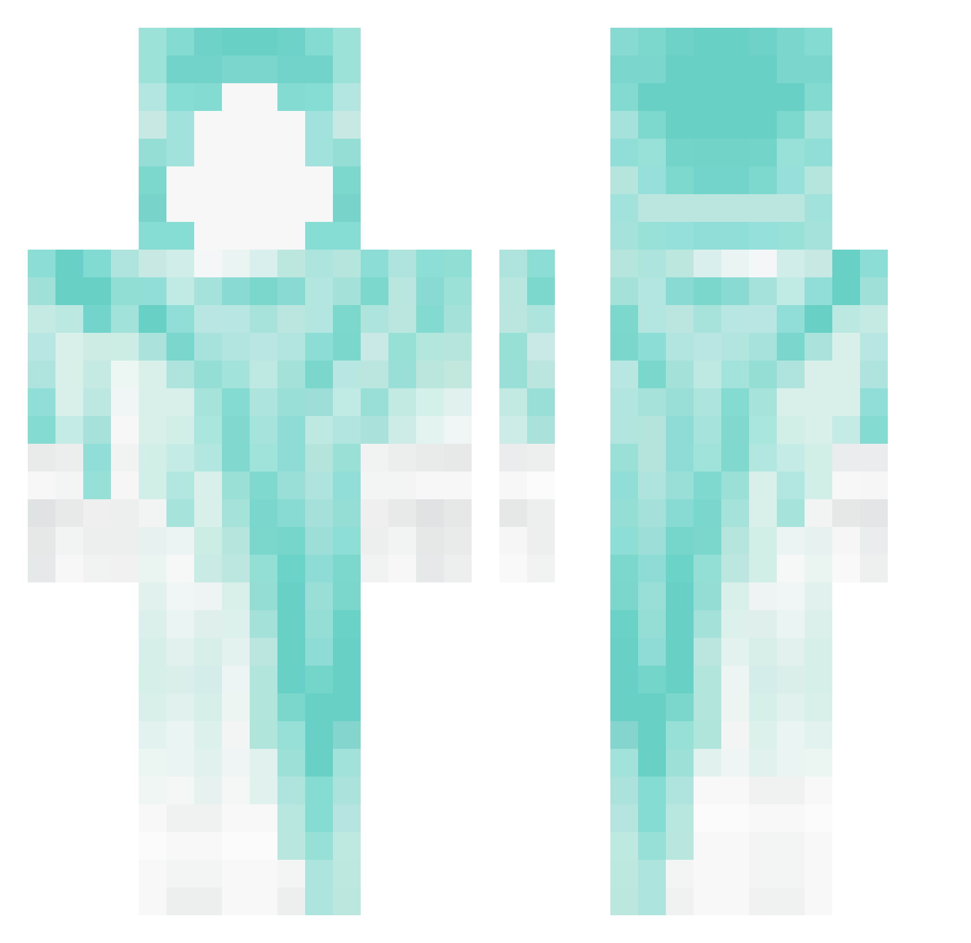 MINCREFT01 Minecraft skin, front and back view