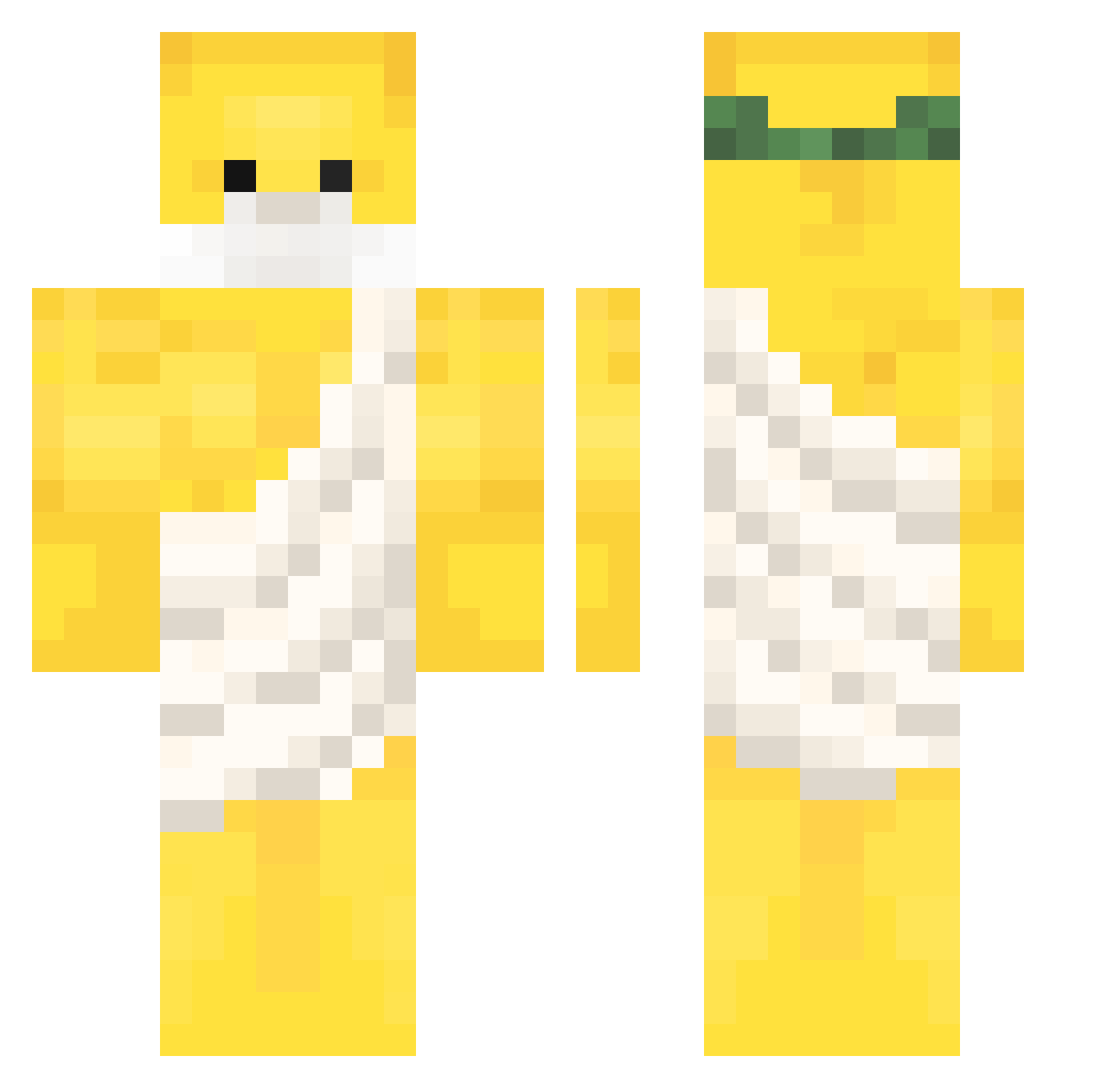 Aduku Minecraft skin, front and back view