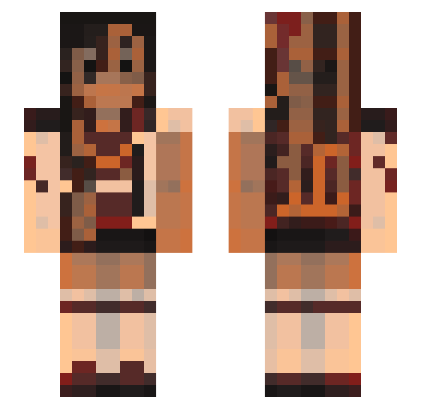 kuhaylewn Minecraft skin, front and back view