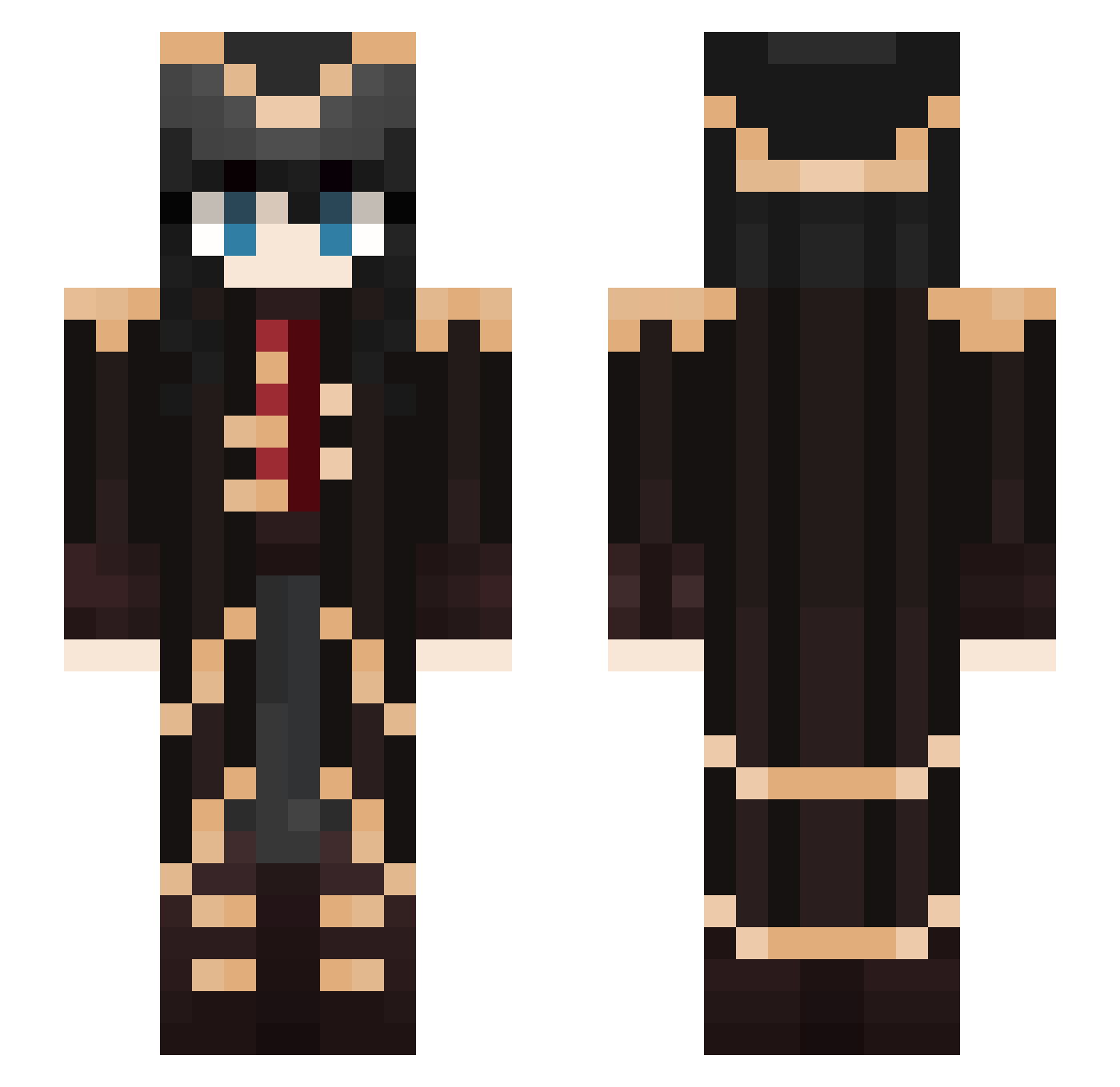 RosePiggy Minecraft skin, front and back view