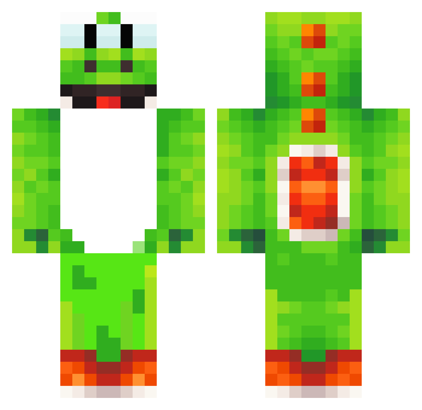 zayoxz Minecraft skin, front and back view