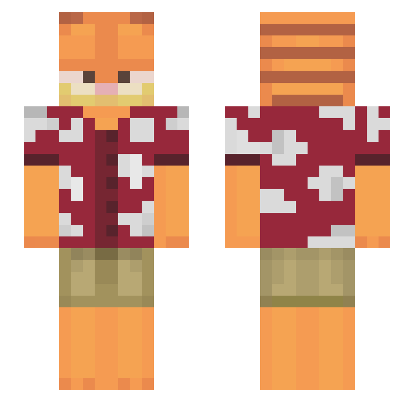 Der_Grillo Minecraft skin, front and back view