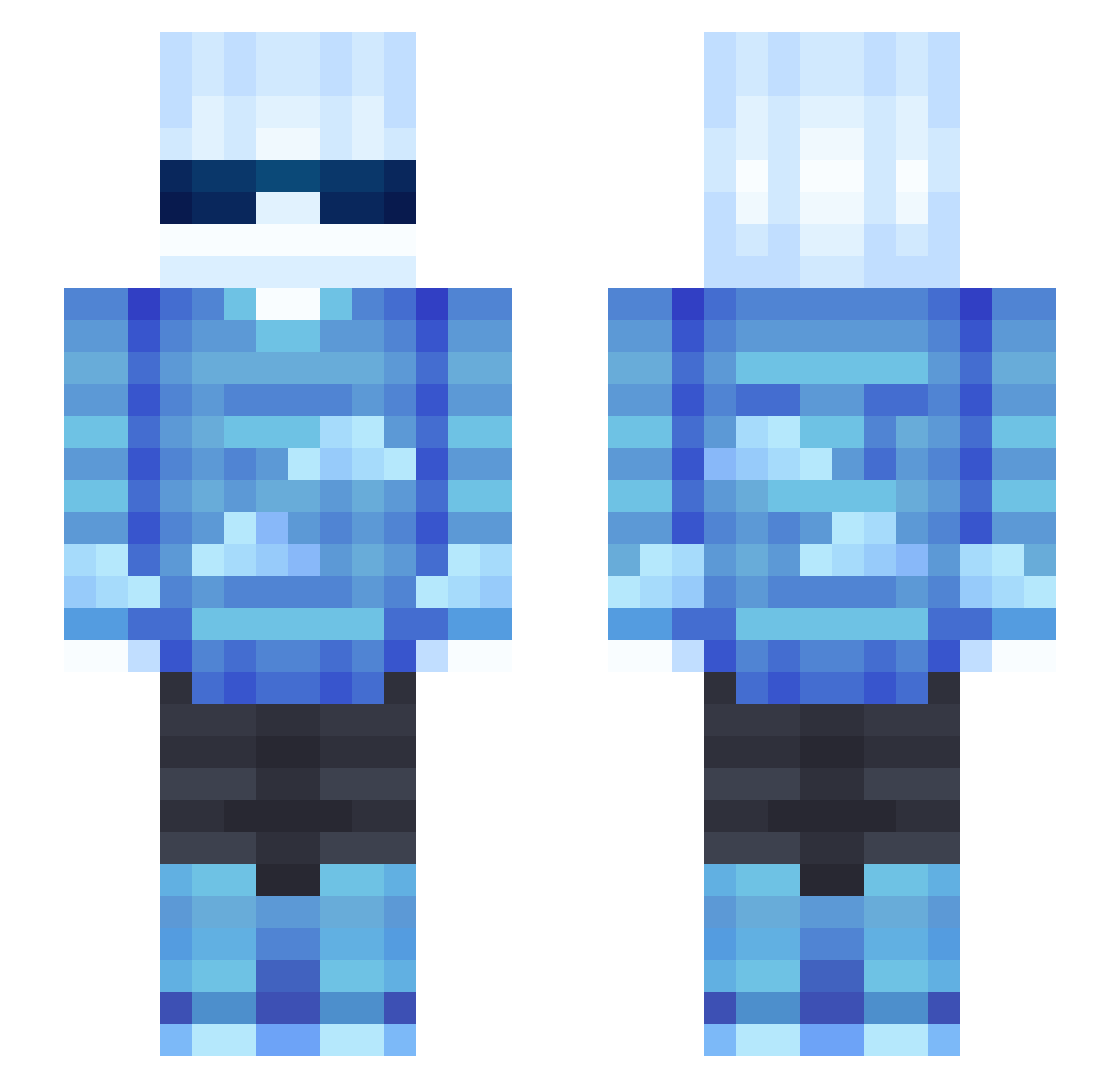 C10WD Minecraft skin, front and back view