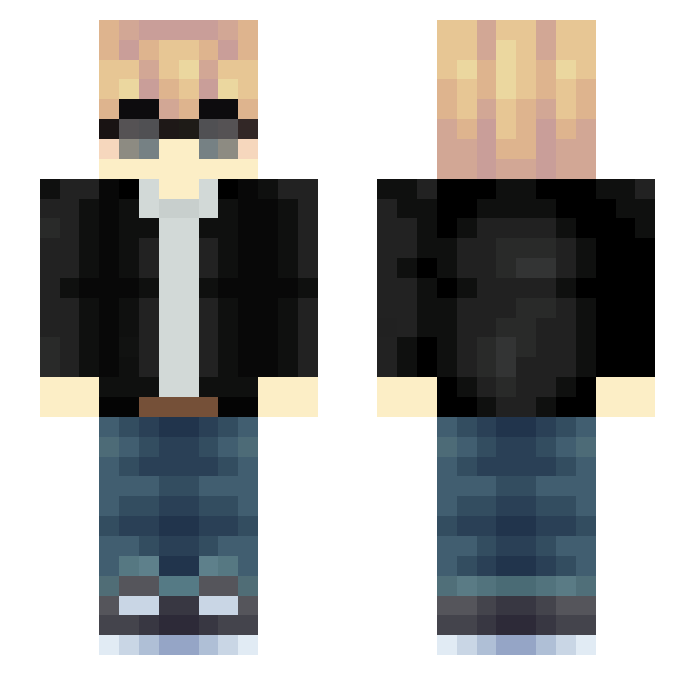 Talomn Minecraft skin, front and back view