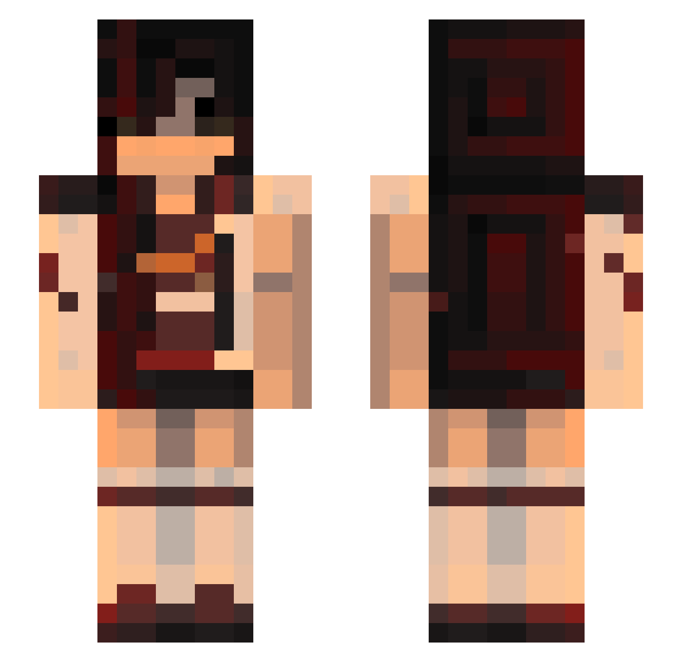 zukinini Minecraft skin, front and back view