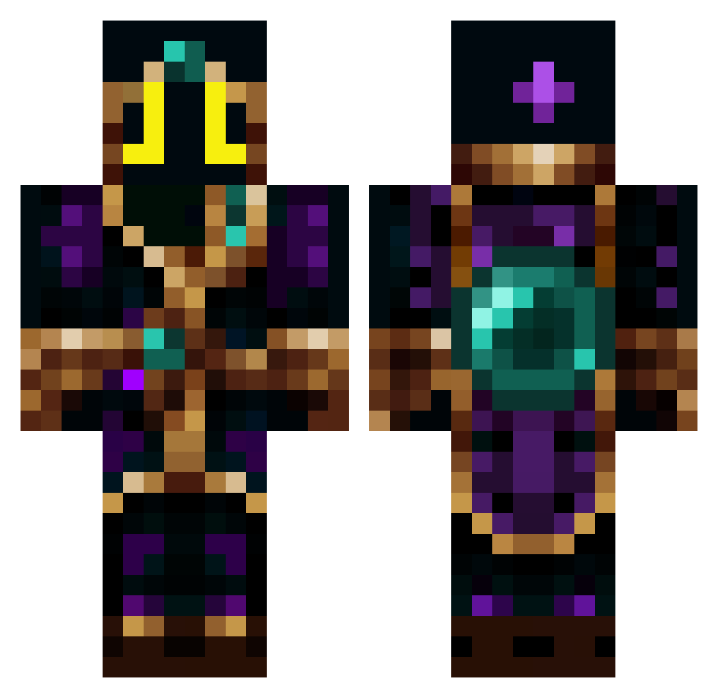 HubbaBubbaHaze Minecraft skin, front and back view