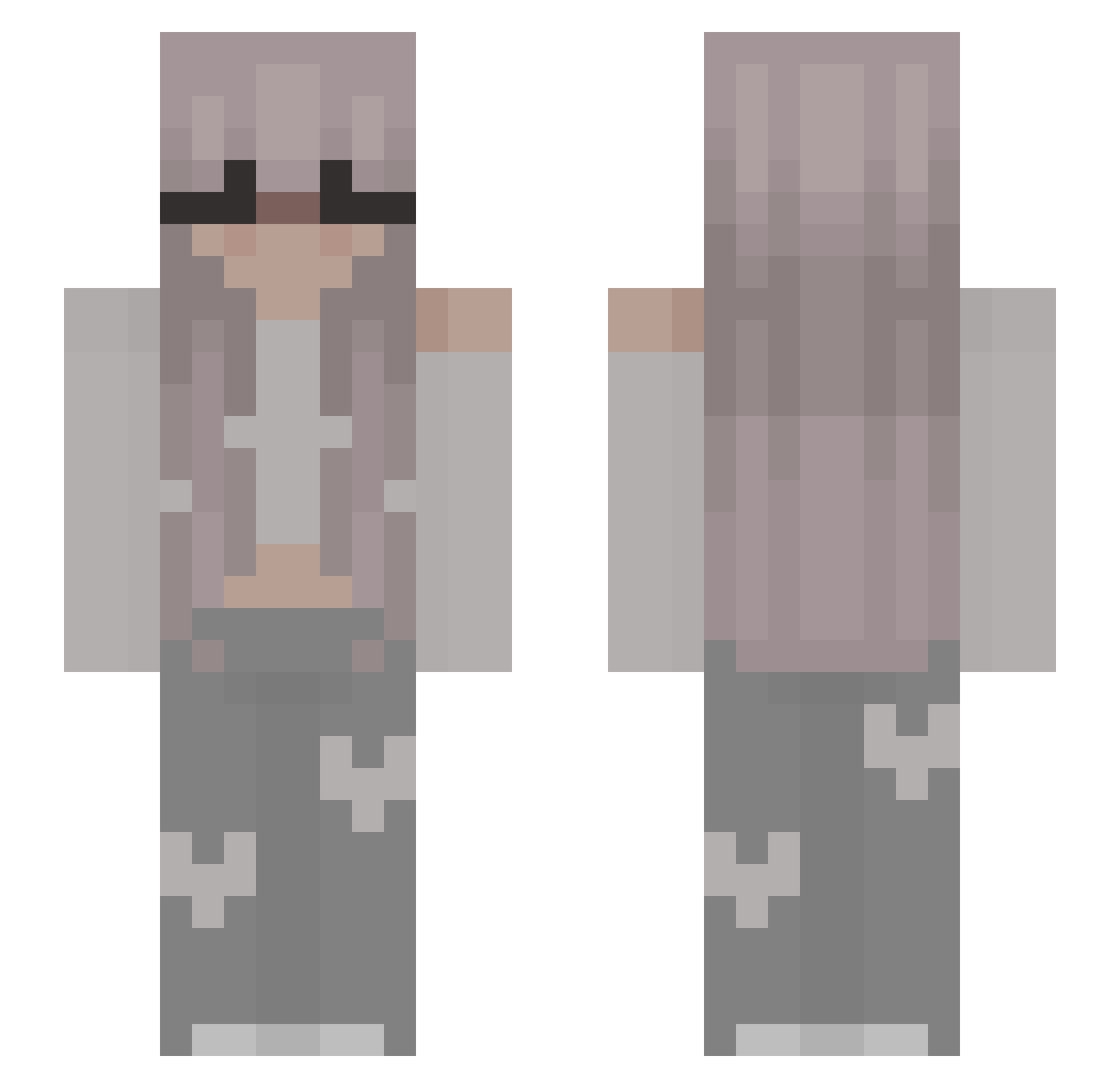 RonKsa Minecraft skin, front and back view
