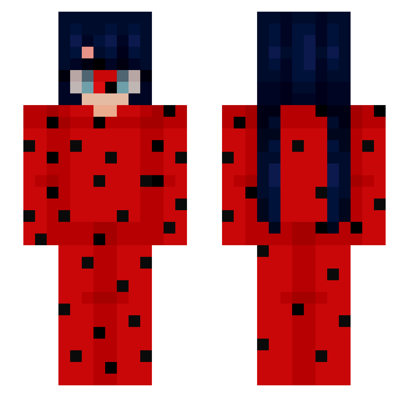 avars Minecraft skin, front and back view