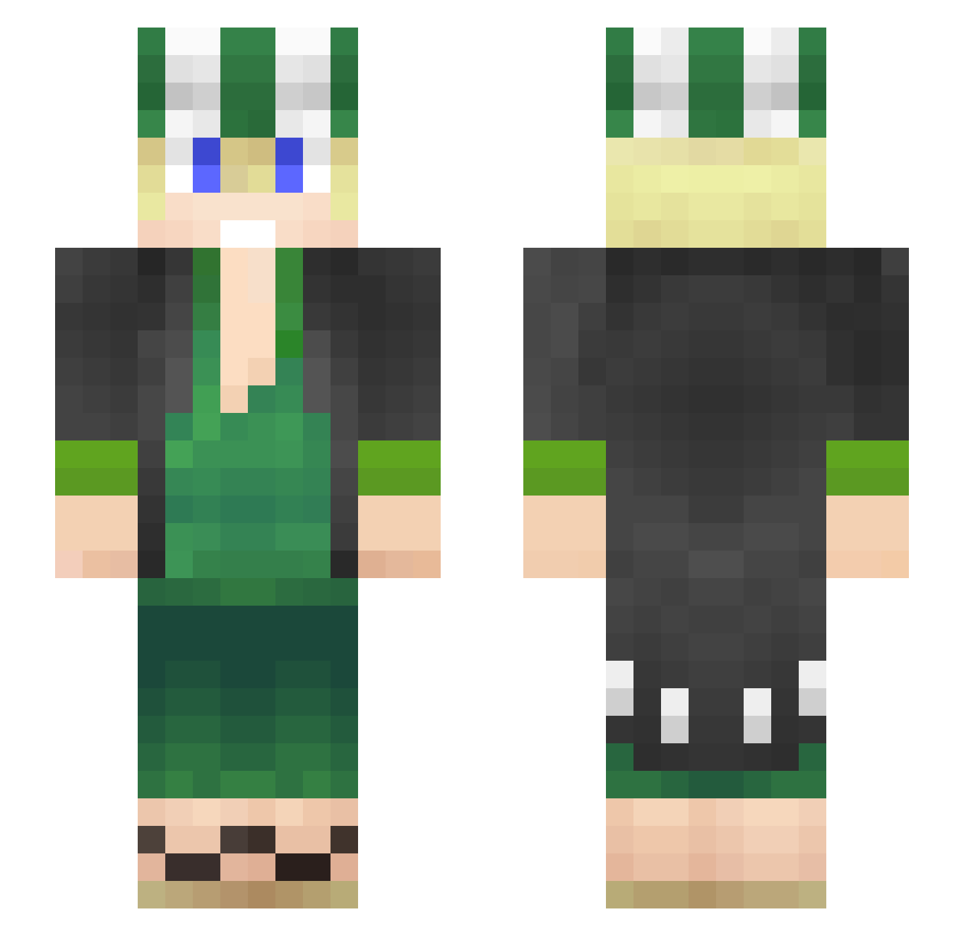 x5Mees Minecraft skin, front and back view