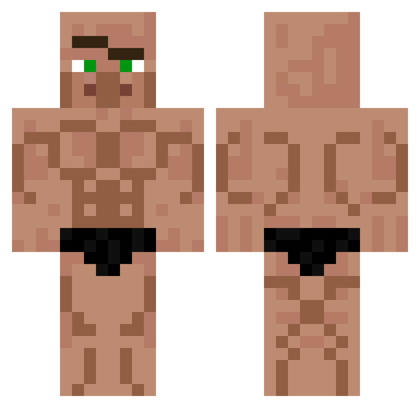 Rischster11 Minecraft skin, front and back view