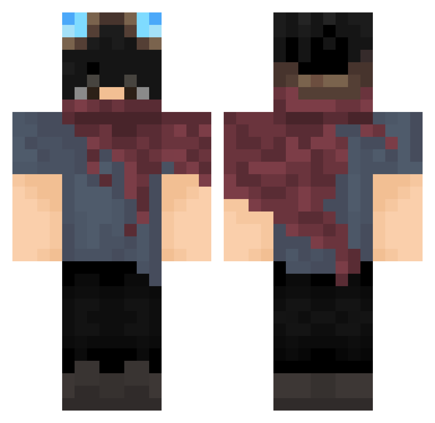 Turmanlevrai Minecraft skin, front and back view