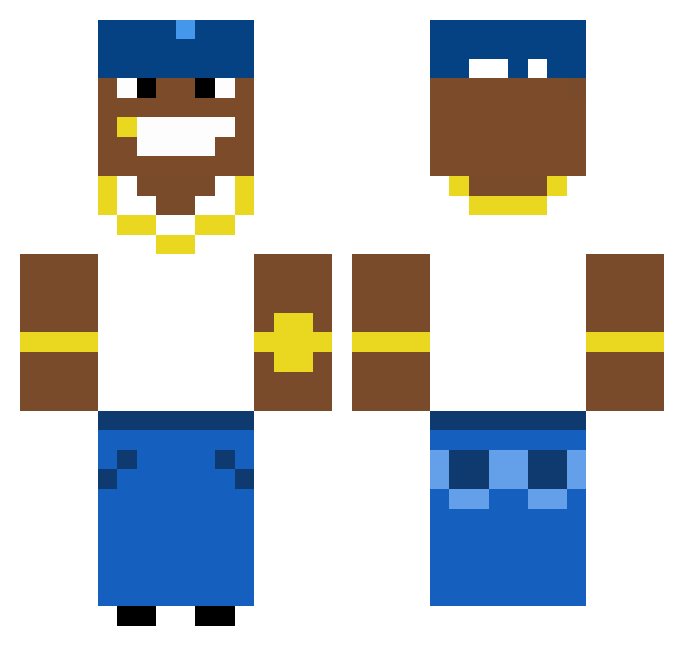 Isock_ Minecraft skin, front and back view