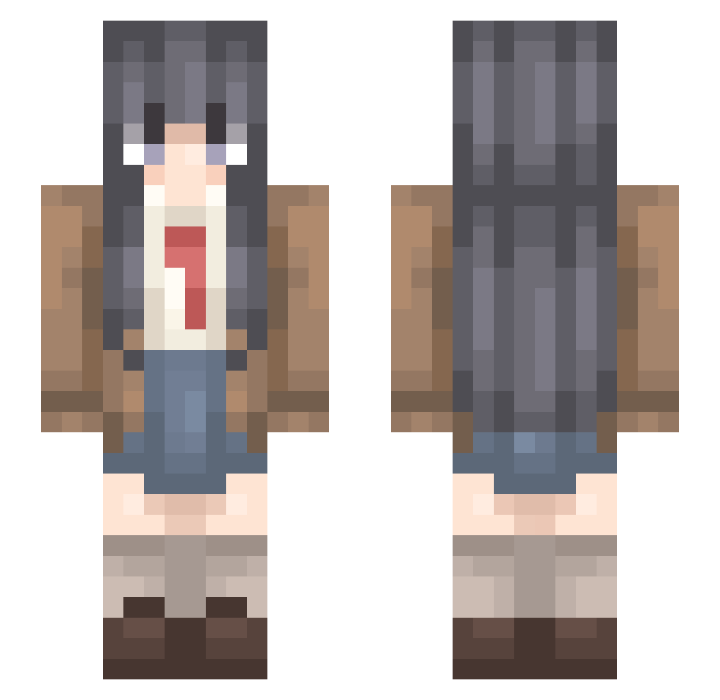 JUSTIN0719 Minecraft skin, front and back view
