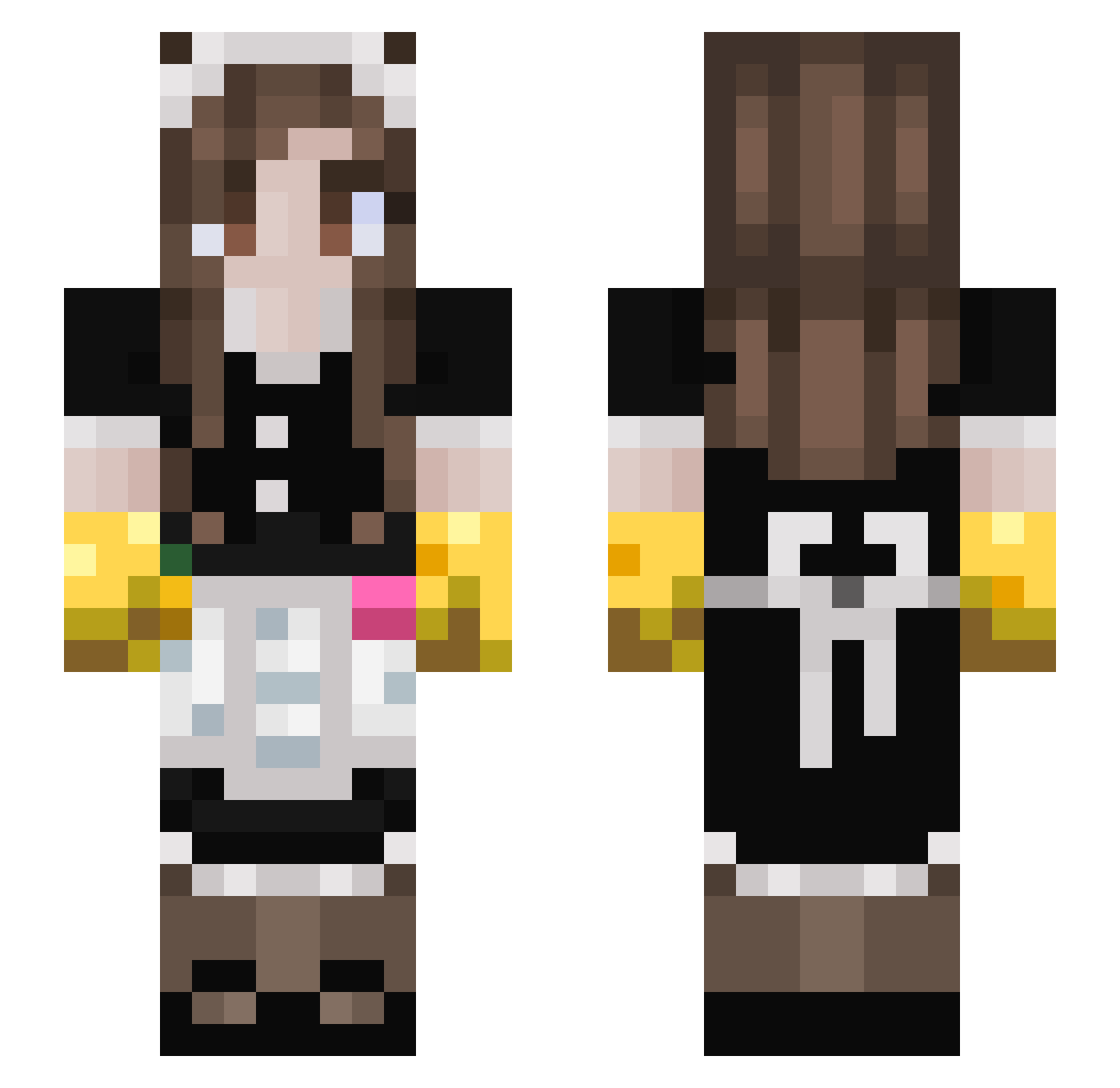 Kuhiko Minecraft skin, front and back view