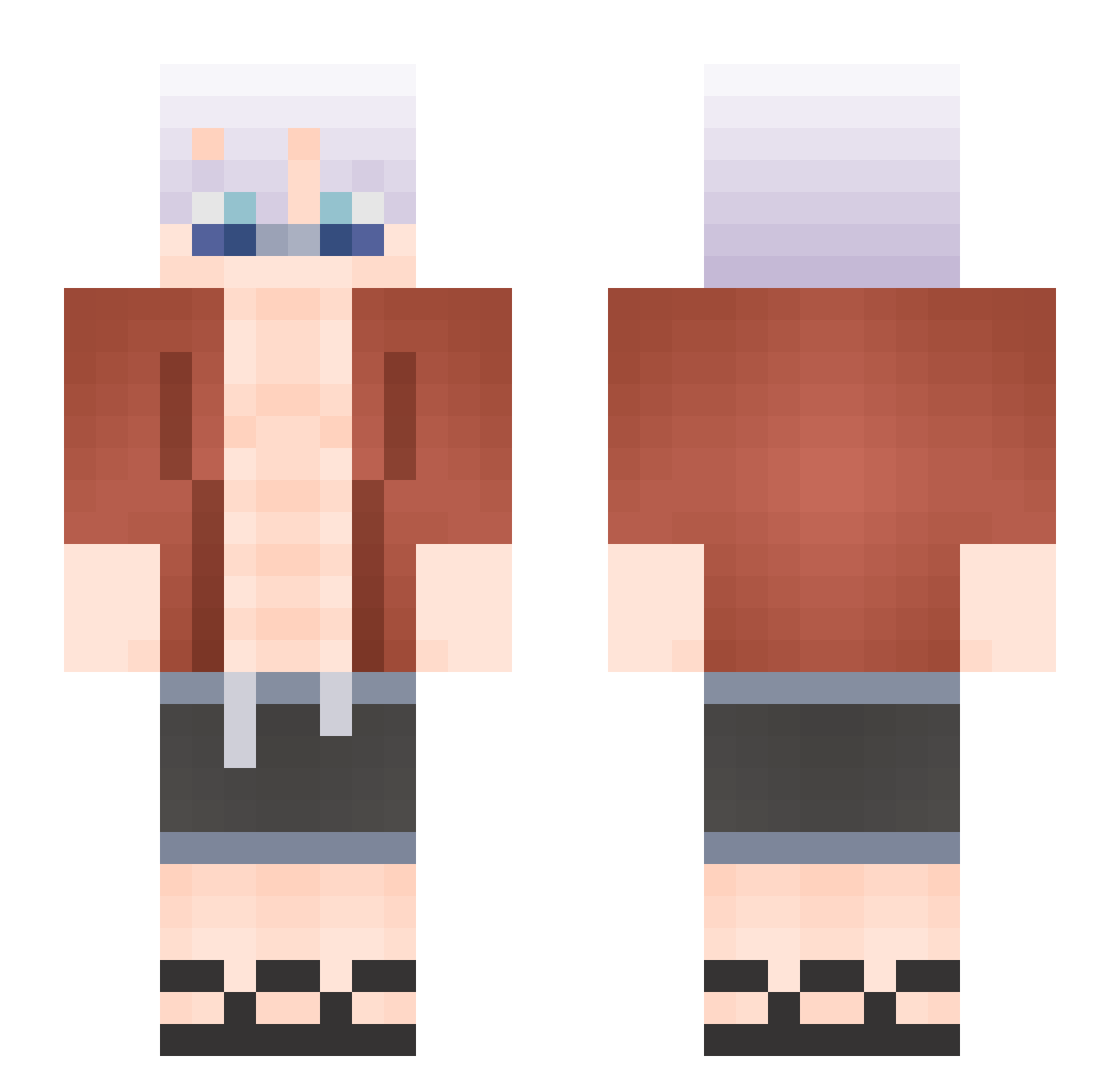 Sigchandler Minecraft skin, front and back view
