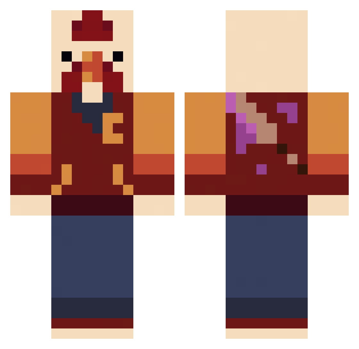 Gizzard Minecraft skin, front and back view