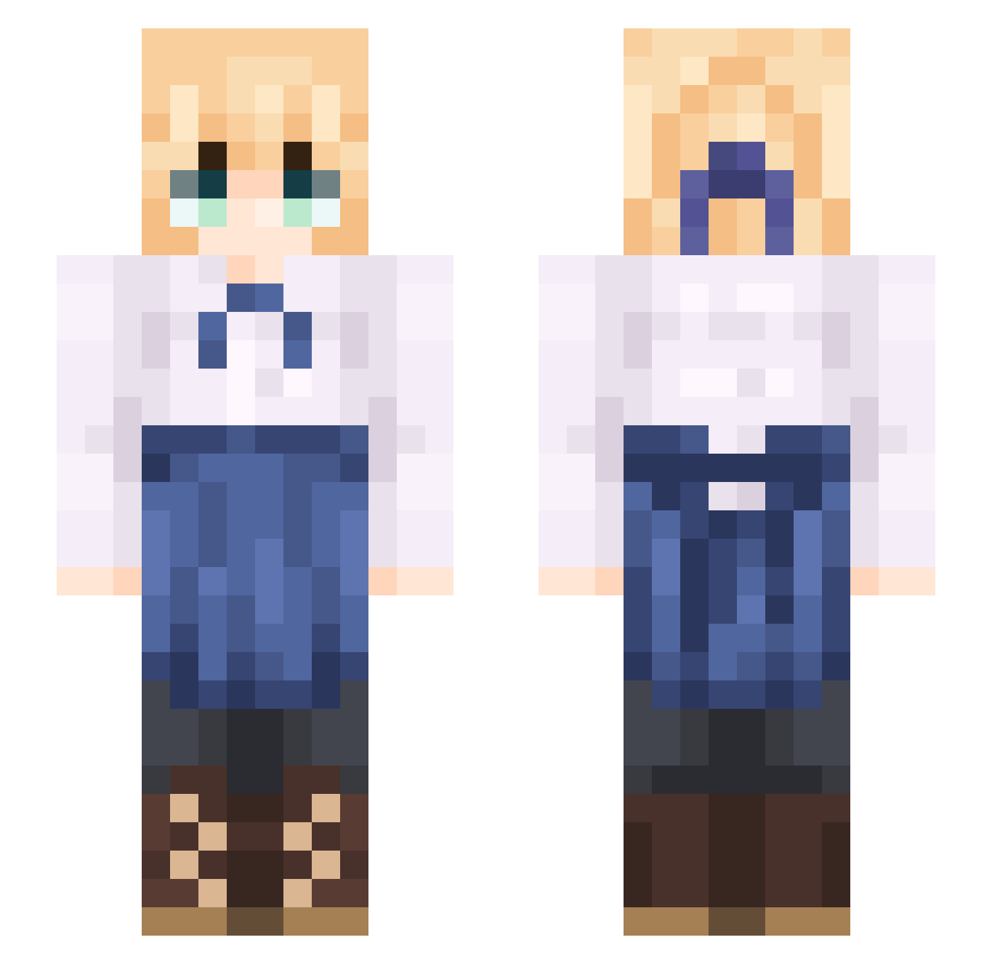 whihruis Minecraft skin, front and back view