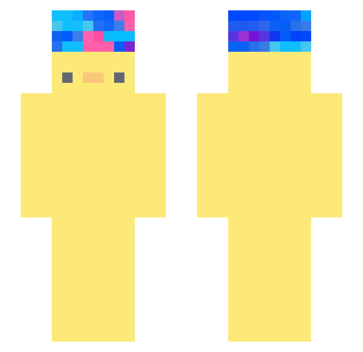 SenpaiQuxax Minecraft skin, front and back view