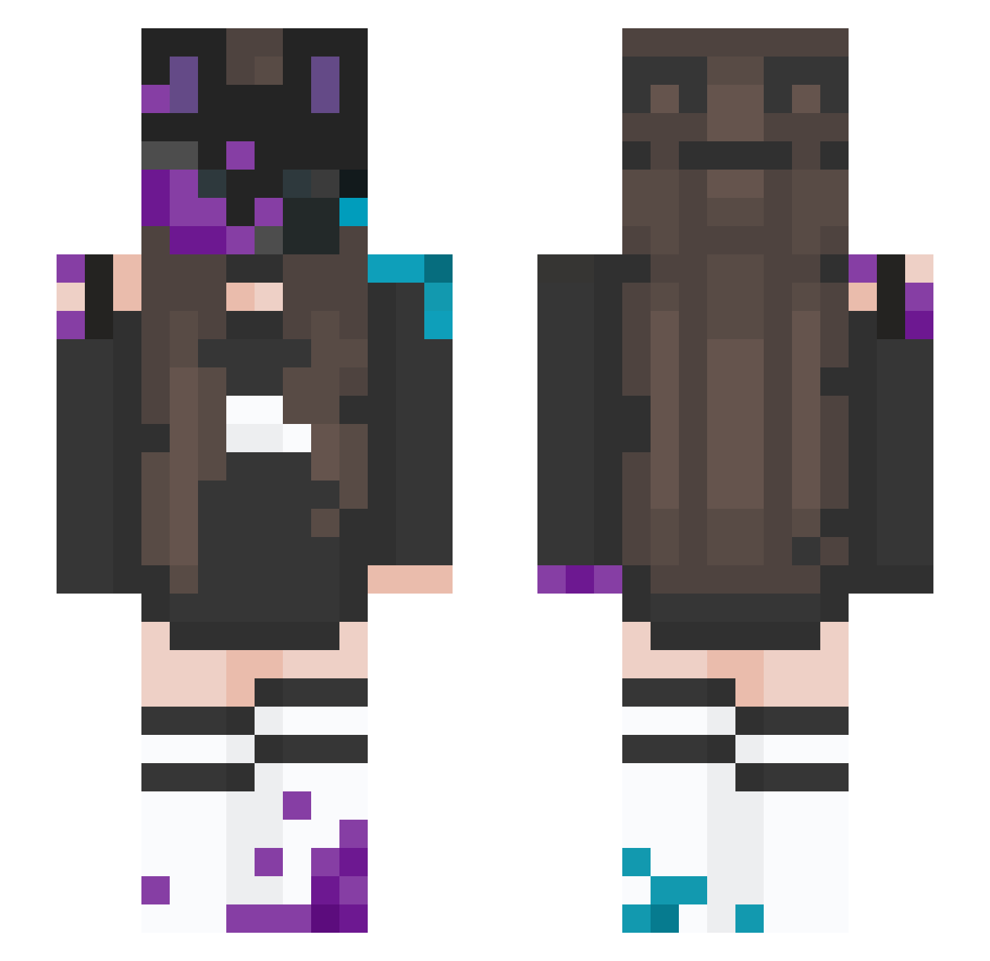 Nesryne Minecraft skin, front and back view