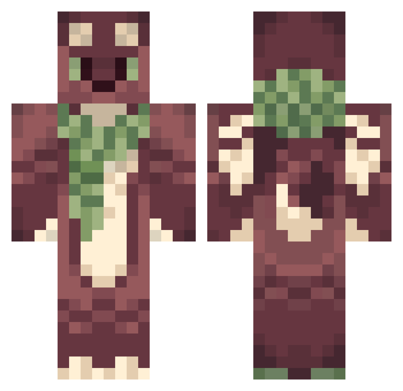 Sakah_2 Minecraft skin, front and back view