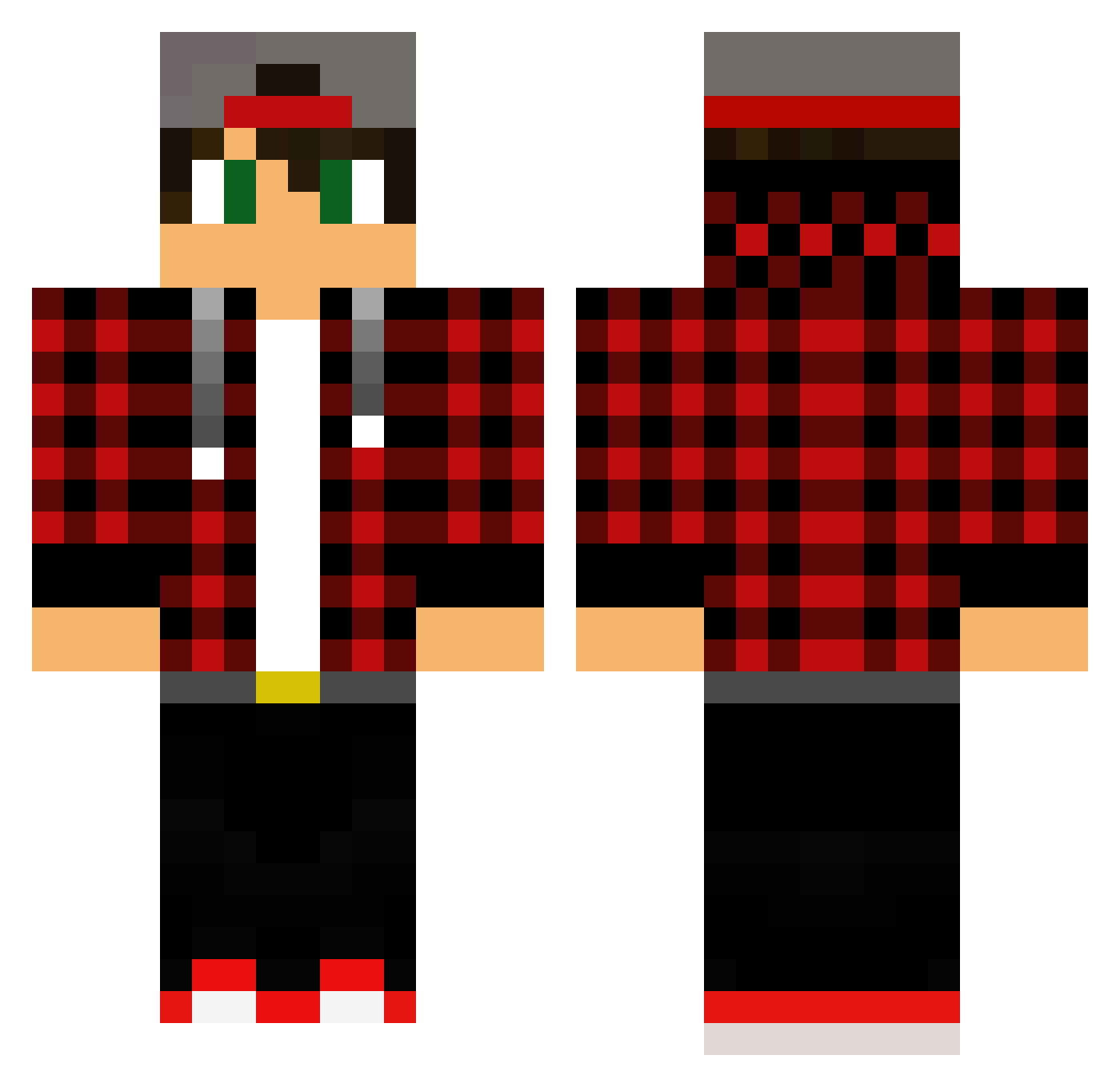 Labored Minecraft skin, front and back view