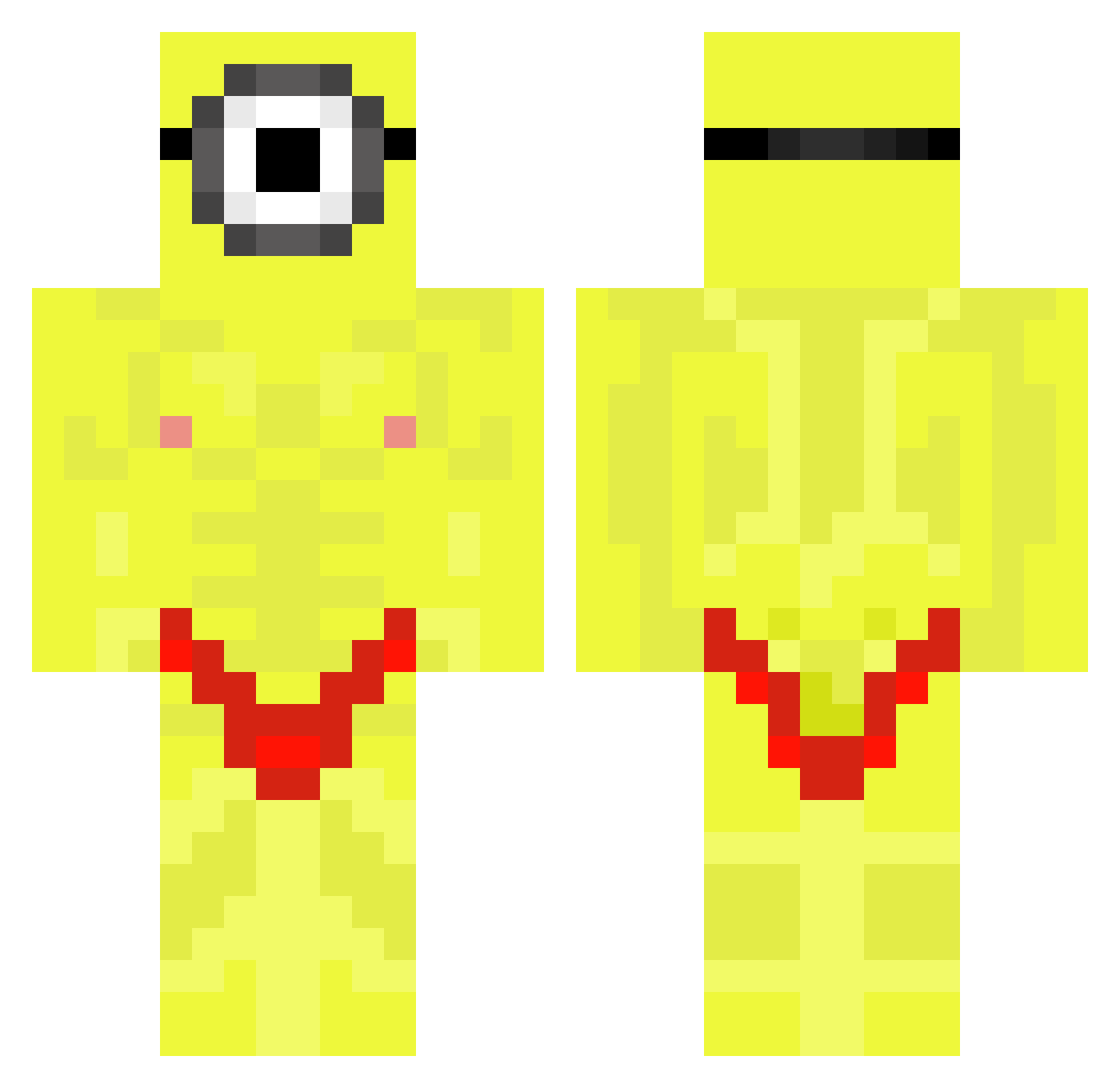 Cye48 Minecraft skin, front and back view