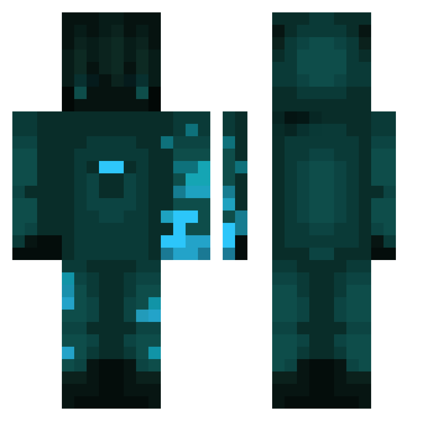 akaJulhete Minecraft skin, front and back view